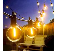 Kawaya Garden Lights Mains Powered 20M Outdoor Festoon Light with 30+2 LED Globe