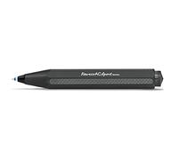 Kaweco AC SPORT - Penna a sfera nera I Business Kuli in alluminio di alta qualità, rifinita con carbonio, elegante penna a sfera tascabile con meccanismo a curva cardiaca in nero, 10,5 cm