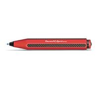 Kaweco AC SPORT - Penna a sfera Red I Business Kuli in alluminio di alta qualità, rifinita con carbonio, elegante penna a sfera tascabile con meccanismo a curva cardiaca in rosso, 10,5 cm