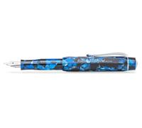 Kaweco ART SPORT - Penna stilografica in acrilico, colore blu ciottolo, pennino fine, cartucce d'inchiostro, scatola in metallo