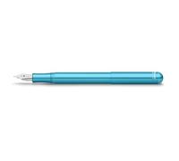 Kaweco COLLECTION - Penna stilografica Liliput Blue I, in alluminio, con pennino in acciaio, per cartucce d'inchiostro, tratto I, tratto F(fine) da 12,4 cm