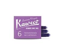 Kaweco Confezione da 6 cartucce d'inchiostro per penna stilografica, colore viola estivo, inchiostro di alta qualità con cartucce standard corte in viola, vegane e cruelty free, solubili in acqua,