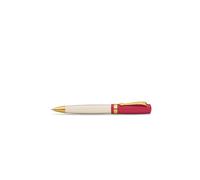 Kaweco STUDENT - Penna a sfera 30's Blues I Business Kuli in acrilico di alta qualità, colore bordeaux e crema, con scatola regalo in metallo, con sfera girevole nostalgica, 13 cm