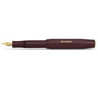 Kaweco - Penna stilografica Classic Sport con pennino in acciaio placcato oro 23 carati e punta in iridio per cartucce d'inchiostro, tratto molto fine, colore: bordeaux