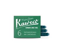 Kaweco Penna stilografica Palm Green per cartucce d'inchiostro con cartucce corte standard, 6 cartucce di inchiostro per cartucce di inchiostro di molti produttori di marca, inchiostro per penna stilografica verde