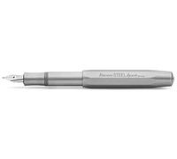 Kaweco Penna stilografica sportiva in acciaio inox I Premium per cartucce di inchiostro con pennino in acciaio di alta qualit? I Kaweco Sport, in acciaio INOX spazzolato, larghezza M (media)