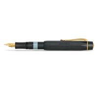 Kaweco PISTON SPORT AL Black/Gold Solo I Classica Penna stilografica in alluminio per caricare inchiostro con finestra trasparente in scatola retrò 13 cm, larghezza penna: M (medio)