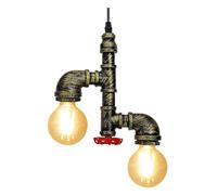 KAWELL Industriale Vintage Luce Pendente Retro Lampada a Sospensione a Tubo D'acqua Creativo Plafoniera Lampadario Art Deco Ferro E27 60W Max Cafe Bar Ristorante Cucina