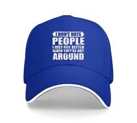 kawyvsjop I Don't Hate People I Just Feel Better When They Are Not Around Berretto da baseball Classico Dad Trucker Hat, nnexq-Color8, Taglia unica
