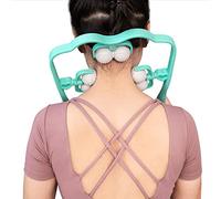 KAXIAA Massaggiatore per Il Collo, Punto Trigger a Doppia Pressione Vital, rilassatore per Il Collo a 6 Ruote, Strumento massaggiatore a Rullo per Il Collo Portatile,Blu