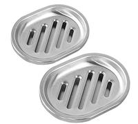 Kaxich - Portasapone a doppio strato, in acciaio inox, per bagno, cucina, 2 pezzi