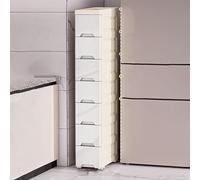 KAXLDHH Carrello Portaoggetti con Ruote Slim, Mobiletto Salvaspazio per Bagno e Cucina, Scaffale Multiuso Scorrevole e Carrellino per Lavanderia Stretta, Bianco(White,109x18x30cm)