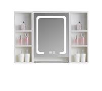 KAXLDHH Mobile Bagno Con Specchio, Specchio Da Bagno In Legno Massello Con Antiappannamento, Armadietto Con Oscuramento Per Toeletta Stile Moderno Rustico(100CM/39.3IN)