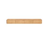 KAXLDHH Mobile TV Con Ante A Ribalta E Cassetti, Mobile Porta TV In Legno A Parete, Console Multimediale Rettangolare Per Lettore DVD, Decoder, Console Per Videogiochi(Natural,240x24x30cm)