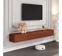 KAXLDHH Mobile TV Sospeso, Console Multimediale Sospeso Con Ante A Ribalta, Mensola TV Sospesa A Parete In Legno Per Lettore DVD, Decoder, Console Per Videogiochi(Brown,120x20x24cm)