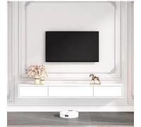 KAXLDHH Mobile TV Sospeso, Console Multimediale Sospeso Con Ante A Ribalta, Mensola TV Sospesa A Parete In Legno Per Lettore DVD, Decoder, Console Per Videogiochi(White,160x20x24cm)