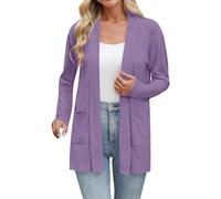 kaxnheye Cardigan a maniche lunghe da donna Cardigan in tinta unita Sottile Estate Aperto Frontale Cappotti con nappe Cappotti Accoglienti Giacche eleganti Giacche leggere traspiranti Camminate