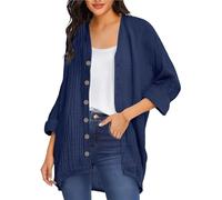 kaxnheye Cardigan da donna a maniche lunghe in maglia di ghiaccio tinta unita cardigan con scollo a V monopetto cappotti aperti sul davanti comodi cappotti eleganti giacche traspiranti leggere