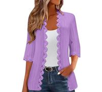 kaxnheye Cardigan da donna con maniche a 3/4 estivo da spiaggia cardigan casual sciolto comoda giacca accogliente elegante giacca aperta frontale elegante cappotti facili da pulire cappotti aderenti