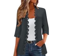 kaxnheye Cardigan da donna con maniche a 3/4 estivo da spiaggia cardigan casual sciolto comoda giacca accogliente elegante giacca aperta frontale elegante cappotti facili da pulire cappotti aderenti