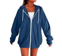 kaxnheye Giacche da donna Giacche a maniche lunghe in tinta unita Casual Cardigan larghi comodi comodi comodi cardigan eleganti con cappuccio Cappotti leggeri con cerniera facile da pulire Cappotti