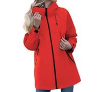 kaxnheye Piumino da donna antivento e impermeabile, tinta unita, casual, tasche con cerniera completa, cappotti, comodi ed eleganti, cardigan eleganti e facili da pulire, Rosso, 5XL