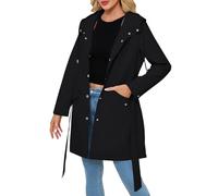 kaxnheye Piumino da donna tinta unita casual cappotti larghi antivento e impermeabile piumino con tasche con cerniera completa cappotti comodi cardigan eleganti con cintura elegante cardigan di facile