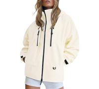 kaxnheye Piumino per le donne antivento e impermeabile piumino tinta unita casual cappotti larghi tasche con cerniera completa cappotti comodi eleganti cardigan aderenti eleganti eleganti cardigan
