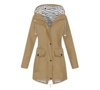 kaxnheye Piumino per le donne leggero traspirante Trench Coat Slim Fit Giacche impermeabili tinta unita cappotto caldo con cappuccio arrampicata all'aperto antivento cardigan utilità cardigan aperto