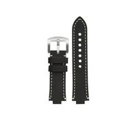 KAXSFE 24x12mm Convesso Compatibile con ORIS AQUIS Vintage Cinturino for Orologio in Vera Pelle di Vacchetta 733 7730 7740 Cinturino for Orologio da Uomo Marrone Blu Cinturini da Polso(Black rice line