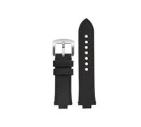 KAXSFE 24x12mm Convesso Compatibile con ORIS AQUIS Vintage Cinturino for Orologio in Vera Pelle di Vacchetta 733 7730 7740 Cinturino for Orologio da Uomo Marrone Blu Cinturini da Polso(Black Black lin
