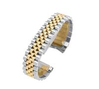 KAXSFE Bracciale for orologio sportivo da 13 mm, 17 mm, 20 mm, 21 mm, compatibile con Rolex DATEJUST, DAY-DATE, OYSTERPERTUAL DATE, cinturino in acciaio da uomo e da donna(Silver gold-5,20mm)