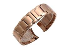 KAXSFE Cinturini for orologi in acciaio inossidabile compatibili con Armani AR2452 AR2453 AR2448 Cinturino for orologio con fibbia a farfalla Scrub Nero Argento Oro rosa(Rose gold)