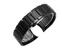 KAXSFE Cinturini for orologi in acciaio inossidabile compatibili con Armani AR2452 AR2453 AR2448 Cinturino for orologio con fibbia a farfalla Scrub Nero Argento Oro rosa(Black)