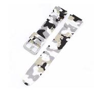 KAXSFE Cinturino compatibile con Casio G-Shock AQ-S810W AE-1000W AE-1200/1300 SGW-300 W-215 F-108 Camouflage Silicone Watch Band Accessori 18mm(White silver)