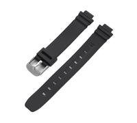 KAXSFE Cinturino compatibile con Casio LA-20WH cinturino in resina nera TPU for orologio da donna sportivo impermeabile in silicone con fibbia ad ardiglione in acciaio inossidabile, 10 mm(Black01)
