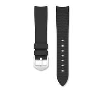 KAXSFE Cinturino for orologio con estremità curva compatibile con Omega X Swatch MoonSwatch compatibile con Snoopy 20mm 22mm cinturino universale in gomma siliconica for immersioni sportive(Black,22mm