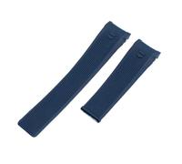 KAXSFE Cinturino for orologio con estremità curva da 24 mm, cinturino in silicone a righe blu e nere, compatibile TAG for bracciale HEUER GRAND CARRERA AQUARACER(Blue,24MM_WITHOUT BUCKLE)