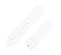 KAXSFE Cinturino for orologio in gomma fluorescente FKM da 25x8,5 mm for cinturino Vacheron Constantin Overseas, polso nero blu arancione, accessori Pin Connect(White,Rose Buckle)