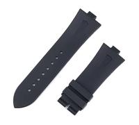 KAXSFE Cinturino for orologio in gomma fluorescente FKM da 25x8,5 mm for cinturino Vacheron Constantin Overseas, polso nero blu arancione, accessori Pin Connect(Black,Gold Buckle)