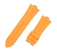 KAXSFE Cinturino for orologio in gomma fluorescente FKM da 25x8,5 mm for cinturino Vacheron Constantin Overseas, polso nero blu arancione, accessori Pin Connect(Orange,Gold Buckle)