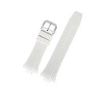 KAXSFE Cinturino for orologio in gomma fluorurata da 9 mm, cinturino speciale con bocca convessa, fibbia for in acciaio inossidabile compatibile Citizen NJ0150 NJ0151ME(White)