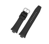 KAXSFE Cinturino for orologio in gomma fluorurata da 9 mm, cinturino speciale con bocca convessa, fibbia for in acciaio inossidabile compatibile Citizen NJ0150 NJ0151ME(Black)