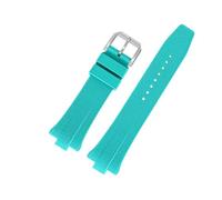 KAXSFE Cinturino for orologio in gomma fluorurata da 9 mm, cinturino speciale con bocca convessa, fibbia for in acciaio inossidabile compatibile Citizen NJ0150 NJ0151ME(Cyan)