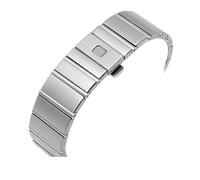KAXSFE Cinturino in acciaio inossidabile compatibile con cinturino for orologio Omega CONSTELLATION 22 * 14 17 * 11mm Bracciale da polso in argento con chiusura pieghevole Logo su(Steel,23mm)