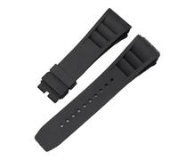 KAXSFE Cinturino in gomma morbida compatibile con il cinturino accessorio for orologio da uomo Richard Mille serie RM011, stile a vite, 25 mm-20 mm(Black-no buckle)