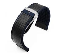 KAXSFE Cinturino in gomma siliconica compatibile con il cinturino Tissot 1853 Tengzhi T-Touch(Black blue-silver-B,22mm)
