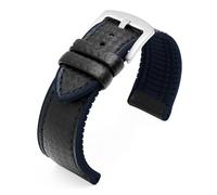 KAXSFE Cinturino in gomma siliconica compatibile con il cinturino Tissot 1853 Tengzhi T-Touch(Black blue-silver,22mm)