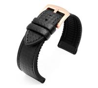 KAXSFE Cinturino in gomma siliconica compatibile con il cinturino Tissot 1853 Tengzhi T-Touch(Black Blue-rose gold,22mm)