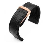 KAXSFE Cinturino in gomma siliconica compatibile con il cinturino Tissot 1853 Tengzhi T-Touch(Black-rose gold-B,20mm)